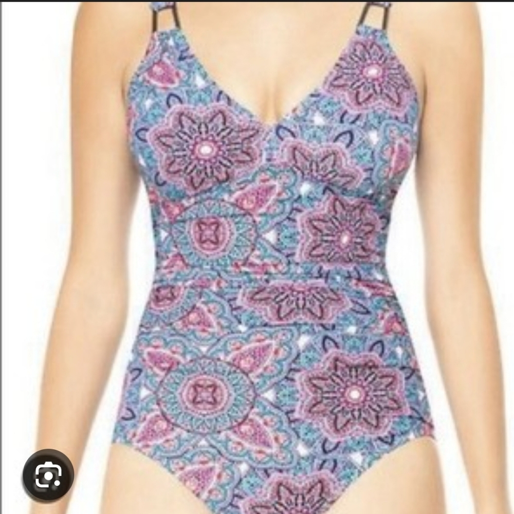 ASSETS by SPANX by Sarah Blakely Paisley Print One Piece Swimsuit - XL